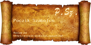 Poczik Szabolcs névjegykártya