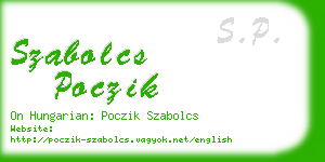 szabolcs poczik business card